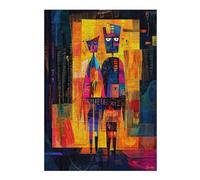 38x26cm/1000pcs Jigsaw Puzzles for Teenagerss The Arnolfini Portrait - Geometric Abstract Expressionism Jigsaw Brain Teaser Game Wall Decoration Unique Birthday And Xmas Gifts 38x26cm/1000pcs