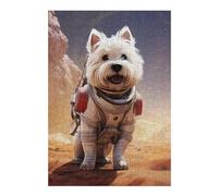 38x26cm/1000pcs Jigsaw Puzzles for Teenagerss Westie Mars Puzzles for Adults Hands-on Game Difficult Challenge Help The Brain Exercise 38x26cm/1000pcs