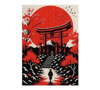 38x26cm/1000pcs Jigsaw Puzzles Japanese Landscape with Torii Gate Puzzle for Adults Relaxing Games Precision Cutting Unique Birthday And Xmas Gifts 38x26cm/1000pcs