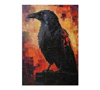 38x26cm/1000pcs Jigsaw Puzzles- Raven Oil Painting Jigsaws for Adults Brain Teaser Game Precision Cutting Deal As Gifts for The Whole Family 38x26cm/1000pcs