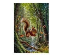 38x26cm/1000pcs Jigsaw Puzzles- Squirrel Leaping in Forest Jigsaws for Adults Family Games Improve Memory Deal As Gifts for The Whole Family 38x26cm/1000pcs