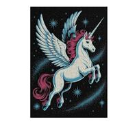38x26cm/1000pcs Jigsaw Puzzles- Winged Unicorn in Starry Night Jigsaws for Adults Brain Teaser Game Precision Cutting Deal As Gifts for The Whole Family 38x26cm/1000pcs
