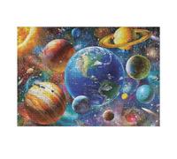 38x26cm/1000pcs Jigsaws Adults Puzzles Colorful Solar System Planets Art Print Adult Puzzles DIY Toys But Fun And Humorous Unique Gifts for Birthday And Christmas 38x26cm/1000pcs