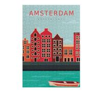 38x26cm/1000pcs Jigsaws Adults Puzzles Gifts Amsterdam Netherlands Jigsaw Puzzle Hands-on Game Presents for Women Gifts for Friends And Family 38x26cm/1000pcs