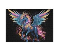 38x26cm/1000pcs Jigsaws Adults Puzzles Gifts Colorful Mythical Winged Horse Art Jigsaw Puzzle Relax Games Staycation Kill Time Birthday Present, Gifts, 38x26cm/1000pcs