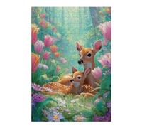 38x26cm/1000pcs Jigsaws Adults Puzzles Gifts Deer in Flower Garden Jigsaw for Adults Fun Games Birthday Present Great Gift for Gaming 38x26cm/1000pcs
