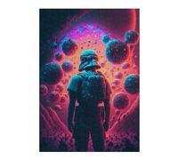 38x26cm/1000pcs Jigsaws Adults Puzzles Gifts Space Explorer in Alien Landscape Jigsaws for Adults Relax Games Wall Decoration Great Gift for Gaming 38x26cm/1000pcs