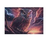 38x26cm/1000pcs Jigsaws Adults Puzzles Gifts Thunderstorm Owl Artwork-2 Puzzle for Adults Hands-on Game Wall Decoration Gifts for Friends And Family 38x26cm/1000pcs