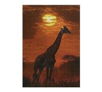 38x26cm/1000pcs Jigsaws Adults Puzzles Giraffe Sunset Silhouette Adult Jigsaw Puzzle Relax Games Difficult Challenge Birthday And Unique Gifts 38x26cm/1000pcs