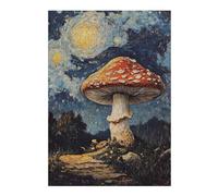 38x26cm/1000pcs Jigsaws Adults Puzzles Mushroom Under Starry Night Adult Jigsaw Puzzle Relax Games Difficult Challenge Birthday And Unique Gifts 38x26cm/1000pcs