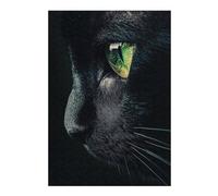 38x26cm/1000pcs Jigsaws Black Cat With Green Eyes Puzzles for Adults Anti-Stress Toys Pattern Assembly Deal As Gifts for The Whole Family 38x26cm/1000pcs