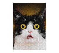 38x26cm/1000pcs Jigsaws Dumbfounded Cat Puzzles for Adults Anti-Stress Toys Pattern Assembly Deal As Gifts for The Whole Family 38x26cm/1000pcs