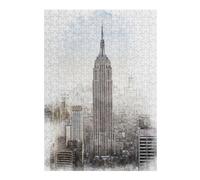 38x26cm/1000pcs Jigsaws Empire State Building Puzzles for Adults Anti-Stress Toys Pattern Assembly Deal As Gifts for The Whole Family 38x26cm/1000pcs