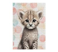 38x26cm/1000pcs Jigsaws for Adults Cheetah Cub Adult Jigsaw Puzzle Hands-on Game Staycation Kill Time Educational Challenge 38x26cm/1000pcs