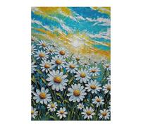 38x26cm/1000pcs Jigsaws for Adults Daisy Field Under A Sunny Sky Adult Jigsaw Puzzle Hands-on Game Staycation Kill Time Educational Challenge 38x26cm/1000pcs