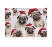 `38x26cm/1000pcs Jigsaws for Adults Puzzle Christmas Pug Collection -2 Adult Jigsaw Puzzle Toy Wall Decor Wall Art Challenging To Complete 38x26cm/1000pcs