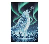 38x26cm/1000pcs Jigsaws for Adults Puzzle Howling Wolf Aurora Borealis Puzzles for Adults Anti-Stress Toys Wall Decoration Gifts for Friends And Family 38x26cm/1000pcs