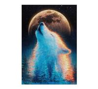 38x26cm/1000pcs Jigsaws for Adults Puzzle Howling Wolf Under The Moon Puzzles for Adults Anti-Stress Toys Wall Decoration Gifts for Friends And Family 38x26cm/1000pcs