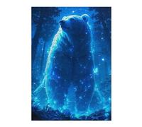 38x26cm/1000pcs Jigsaws for Adults Puzzle Luminous Bear in Enchanted Forest Puzzle for Adults Anti-Stress Toys A Work of Art Challenging To Complete 38x26cm/1000pcs