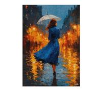 38x26cm/1000pcs Jigsaws for Adults Puzzle Rain And Amber - Walking Through The Memory Lights Jigsaw for Adults Toy Wall Decor Hand Speed Race Gifts for Friends And Family 38x26cm/1000pcs