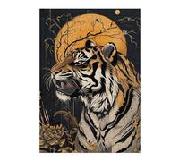 38x26cm/1000pcs Jigsaws for Adults Puzzle Tiger Under The Moon Jigsaws for Adults Family Game Difficult Hard Gifts for Friends And Family 38x26cm/1000pcs