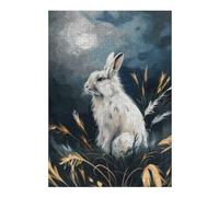 38x26cm/1000pcs Jigsaws for Adults Puzzle White Rabbit Under Moonlight Teenagers Puzzles Brain Teaser Game Analysis And Logic Gifts for Friends And Family 38x26cm/1000pcs