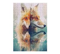38x26cm/1000pcs Jigsaws for Teenagerss Fox Animals Puzzle for Adults Fun Games Staycation Kill Time Challenging To Complete 38x26cm/1000pcs