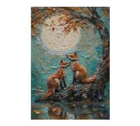 38x26cm/1000pcs Jigsaws for Teenagerss Fox in Love Puzzle for Adults Fun Games Staycation Kill Time Challenging To Complete 38x26cm/1000pcs