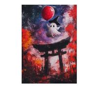 38x26cm/1000pcs Jigsaws for Teenagerss Ghostly Halloween in Japan Puzzle for Adults Fun Games Staycation Kill Time Challenging To Complete 38x26cm/1000pcs