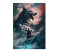 38x26cm/1000pcs Jigsaws for Teenagerss Puzzle Fantasy Wolf Warrior Artwork Puzzle for Adults Anti-Stress Toys Birthday Present for Is Ideal As A Gift 38x26cm/1000pcs