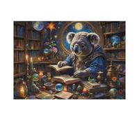 38x26cm/1000pcs Jigsaws for Teenagerss Puzzle Magical Koala in Enchanted Library Puzzle for Adults Hands-on Game Difficult Hard Parent-child Interaction 38x26cm/1000pcs