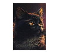 38x26cm/1000pcs Jigsaws for Teenagerss Puzzle Portrait Black Cat Puzzle for Adults Hands-on Game Difficult Hard Parent-child Interaction 38x26cm/1000pcs