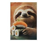 38x26cm/1000pcs Jigsaws for Teenagerss Puzzle Sloth Japanese Sushi Roll Nori Seaweed Jigsaws for Adults Relax Games Precision Cutting Birthday And Unique Gifts 38x26cm/1000pcs