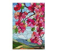 38x26cm/1000pcs Jigsaws for Teenagerss Puzzle Stained Glass Spring Blossoms Jigsaws for Adults Relax Games Precision Cutting Birthday And Unique Gifts 38x26cm/1000pcs