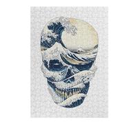 38x26cm/1000pcs Jigsaws for Teenagerss Puzzle The Great Wave Off Skull Adult Jigsaw Puzzle Relaxing Games Wall Art for Is Ideal As A Gift 38x26cm/1000pcs