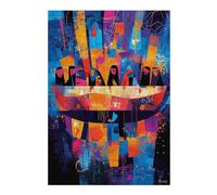 38x26cm/1000pcs Jigsaws for Teenagerss Puzzle The Last Supper Reinterpreted - Abstract Geometric Expressionism Adult Jigsaw Relax Games Precision Cutting Parent-child Interaction 38x26cm/1000pcs