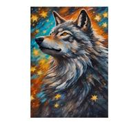 38x26cm/1000pcs Jigsaws for Teenagerss Puzzle Wolf Star Painting Puzzle for Adults Hands-on Game Difficult Hard Parent-child Interaction 38x26cm/1000pcs