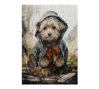 38x26cm/1000pcs Jigsaws for Teenagerss Wizard Dog Puzzle for Adults Fun Games Staycation Kill Time Challenging To Complete 38x26cm/1000pcs