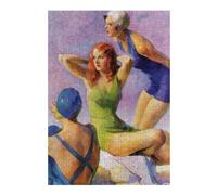 38x26cm/1000pcs Jigsaws Ladies in Swimsuits Puzzles for Adults Anti-Stress Toys Pattern Assembly Deal As Gifts for The Whole Family 38x26cm/1000pcs