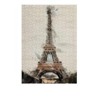 38x26cm/1000pcs Jigsaws Oil Painting Eiffel Tower Puzzles for Adults Anti-Stress Toys Pattern Assembly Deal As Gifts for The Whole Family 38x26cm/1000pcs