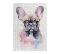 38x26cm/1000pcs Jigsaws Watercolor French Bulldog Puzzles for Adults Anti-Stress Toys Pattern Assembly Deal As Gifts for The Whole Family 38x26cm/1000pcs