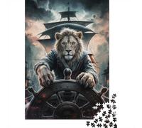 38x26cm 1000pcs Lion Captain at The Helm Jigsaw Puzzle, 1000 Piece