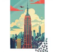 38x26cm/1000pcs, Paper Puzzle, 1000 Pieces, Empire State Building Skyline