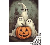38x26cm/1000pcs, Paper Puzzle, 1000 Pieces, Halloween Ghosts And Pumpkin