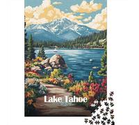 38x26cm/1000pcs, Paper Puzzle, 1000 Pieces, Lake Tahoe Landscape | For puzzle lovers on Christmas morning, this 1000-piece jigsaw puzzle for adults offers 1000 pieces for the Christmas break.