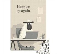 38x26cm/1000pcs, Paper Puzzle, 1000 Pieces, Sheep at Desk︰ Here We Go Again