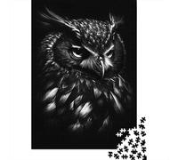 38x26cm/1000pcs, Picture Puzzle, 1000 Pieces, BW Owl