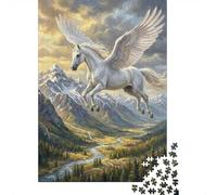 38x26cm/1000pcs, Picture Puzzle, 1000 Pieces, Pegasus Flying Over Mountains