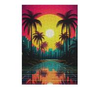 38x26cm/1000pcs Puzzle For Adults Abstract Synthwave Visions Puzzle for Adults Relaxing Games Staycation Kill Time Unique Birthday And Gifts 38x26cm/1000pcs