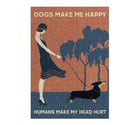 38x26cm/1000pcs Puzzle For Adults Dogs Make Me Happy Humans Jigsaw for Adults Hands-on Game A Work of Art Deal As Gifts for The Whole Family 38x26cm/1000pcs